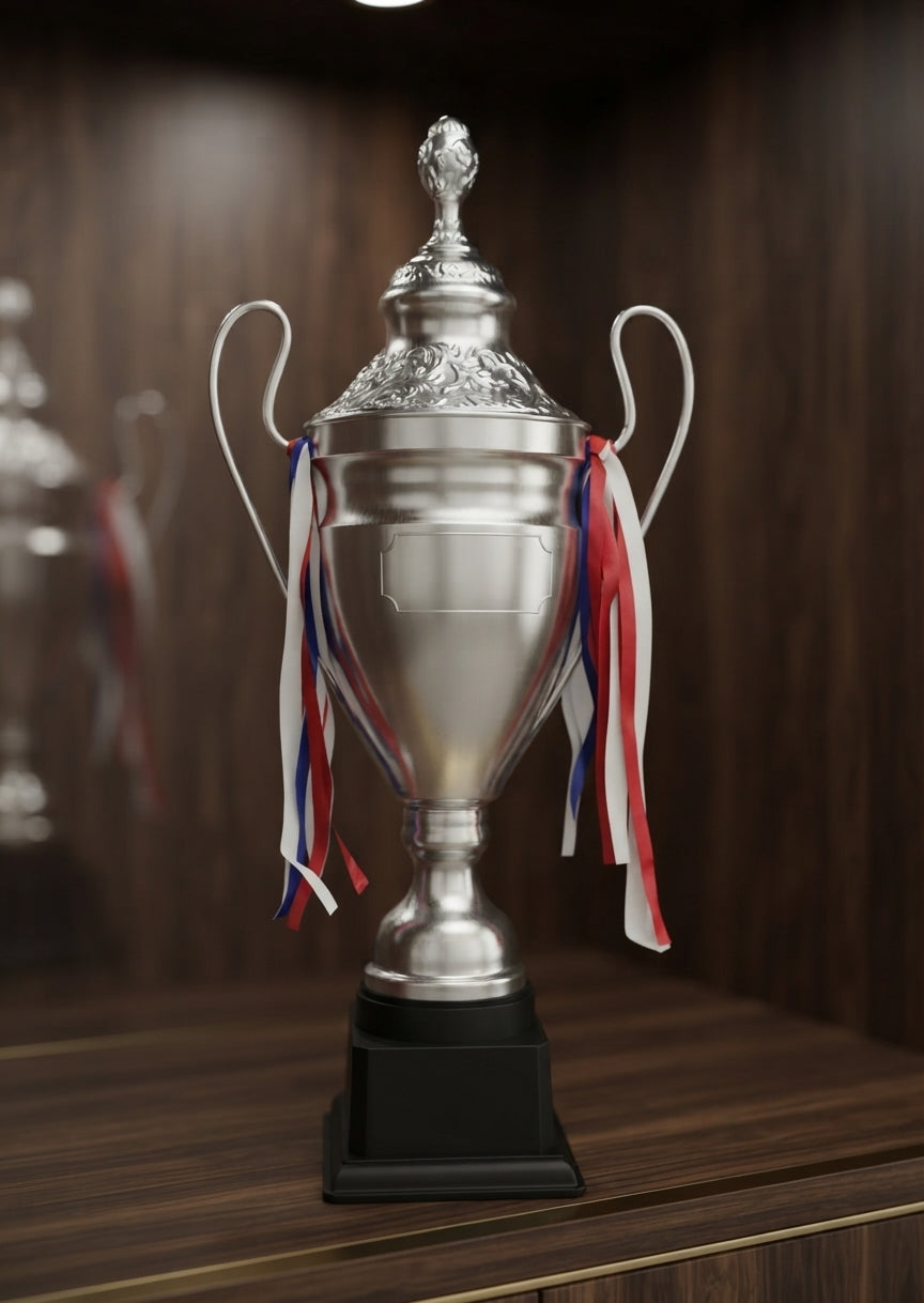 Elegant Silver Metal Trophy Award 2115 - Custom Sports Awards alternate view - Meru Trophy