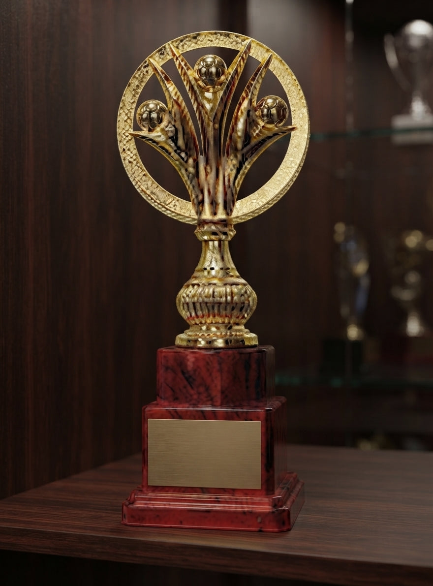 Gold & Maroon Achievement Trophy  7503 alternate view - Meru Trophy