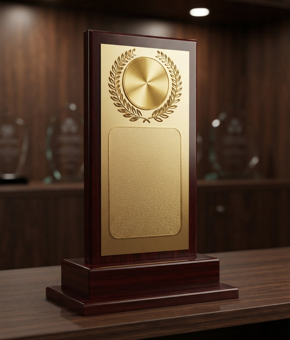 Elegant Wooden Memento Recognition Award - Custom Awards & Trophies 1583 alternate view - Meru Trophy