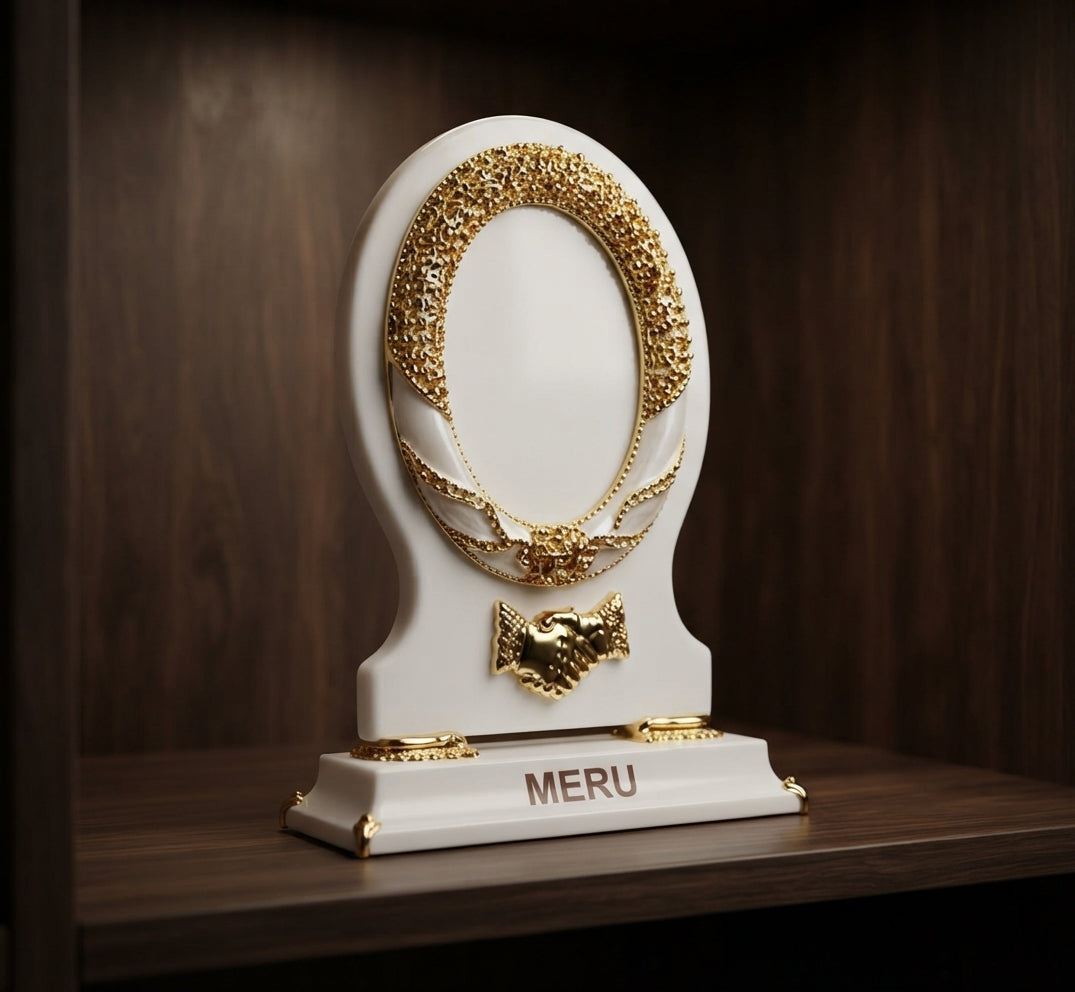 Elegant Wooden Photo Frame Memento Award Trophy 3141 white alternate view - Meru Trophy