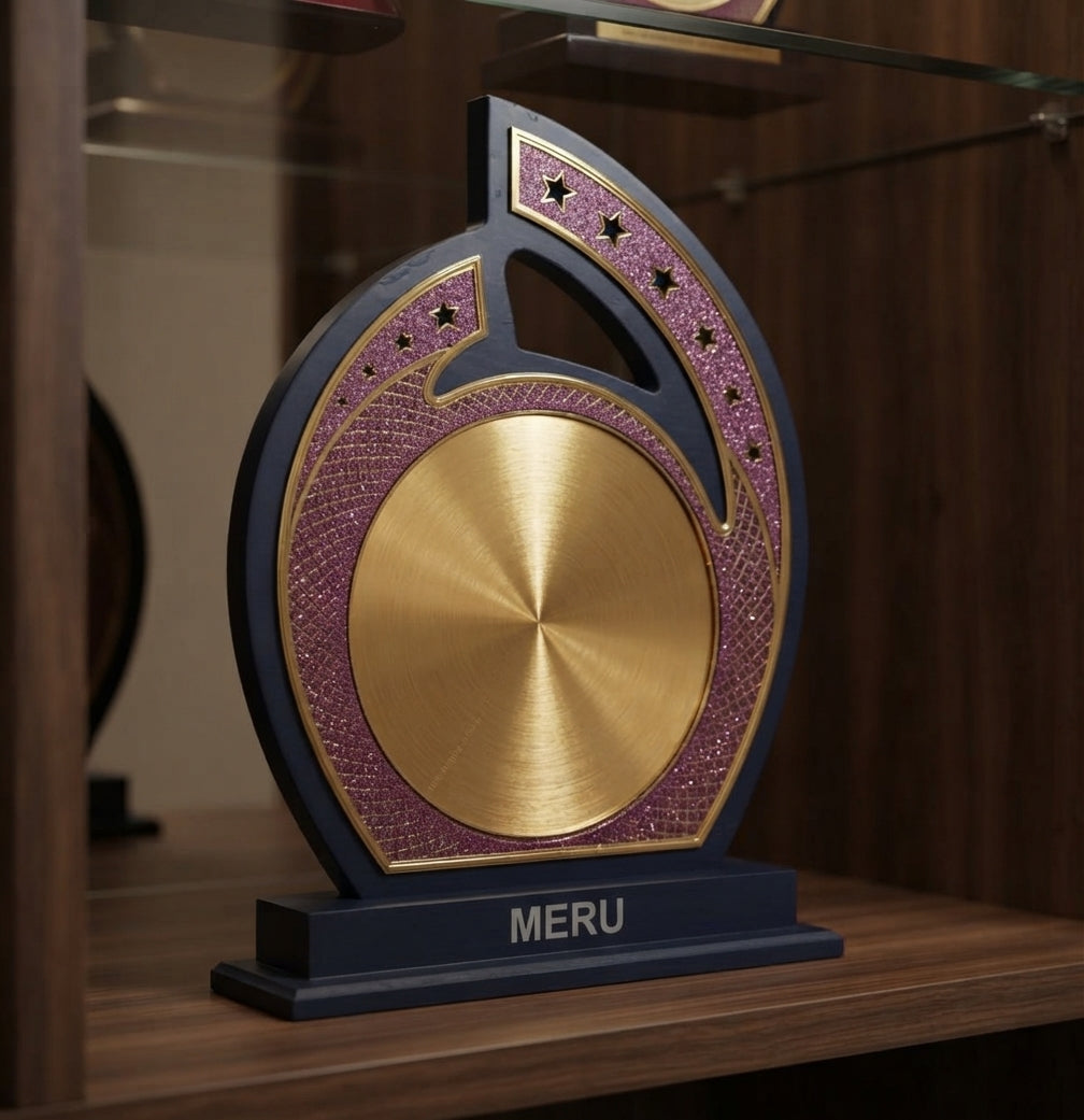 Elegant Wooden Trophy - Corporate Recognition Awards - Custom Engraved 3103 alternate view - Meru Trophy