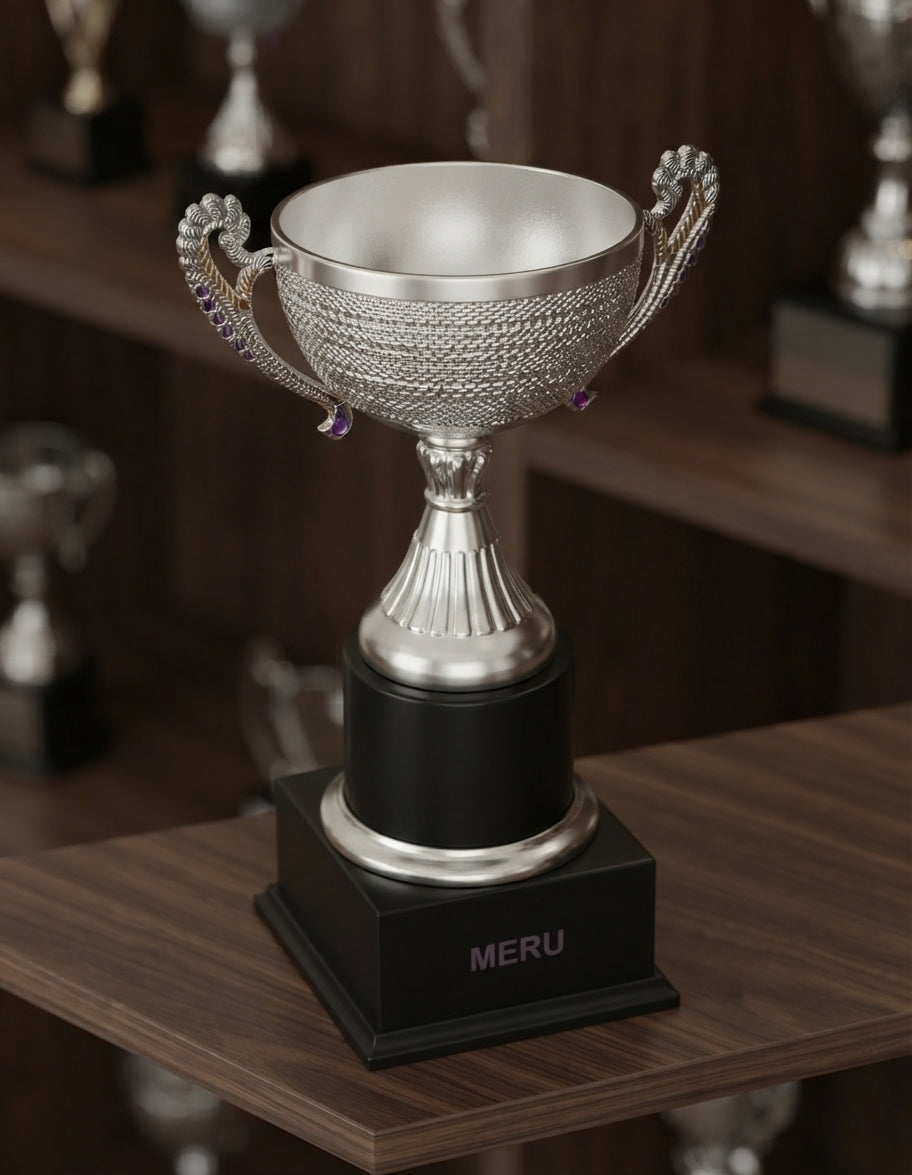 Silver Metal Cup Trophy Award 275 alternate view - Meru Trophy
