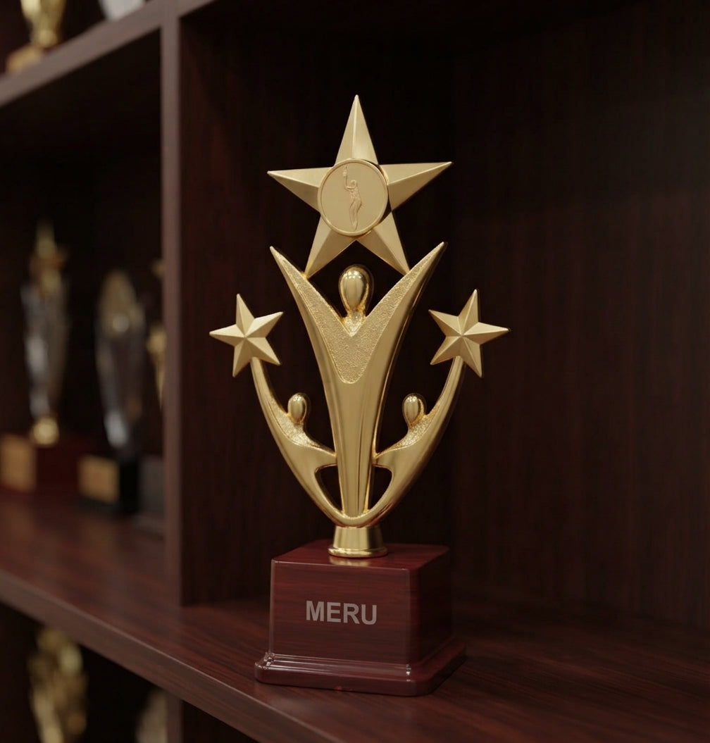 Gold Star Fibre Trophy 758 alternate view - Meru Trophy