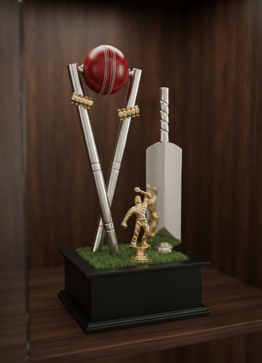 Cricket Trophy Award Sports 888 alternate view - Meru Trophy
