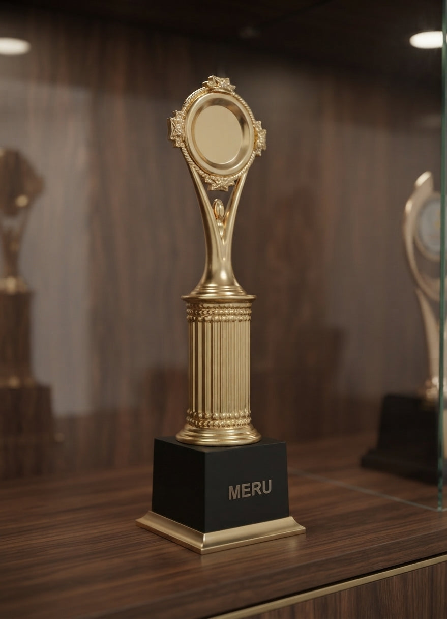 Gold Award Trophy Corporate Trophy Custom Trophies  5537 alternate view - Meru Trophy