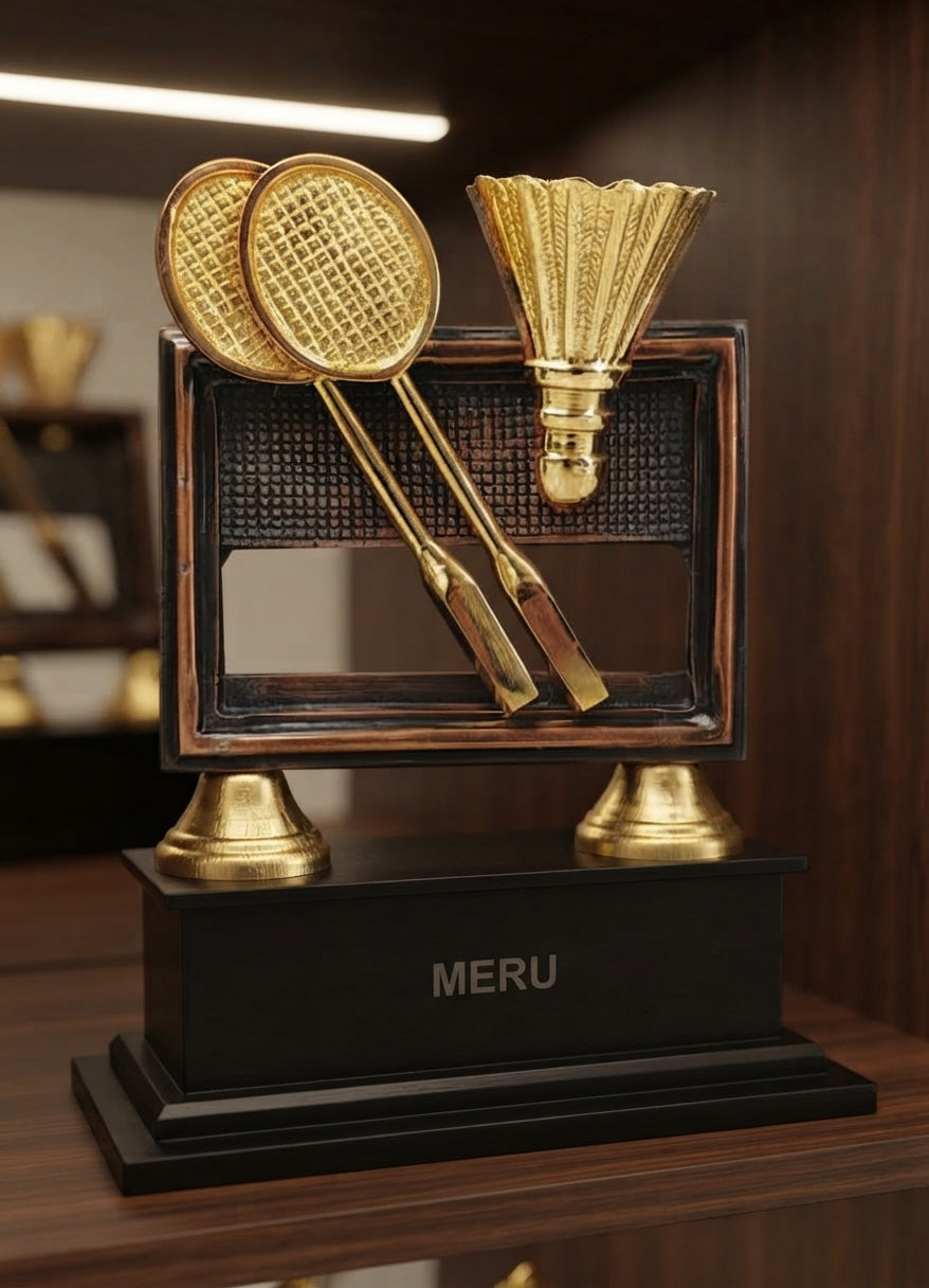 Badminton Trophy Recognition Award 826 alternate view - Meru Trophy