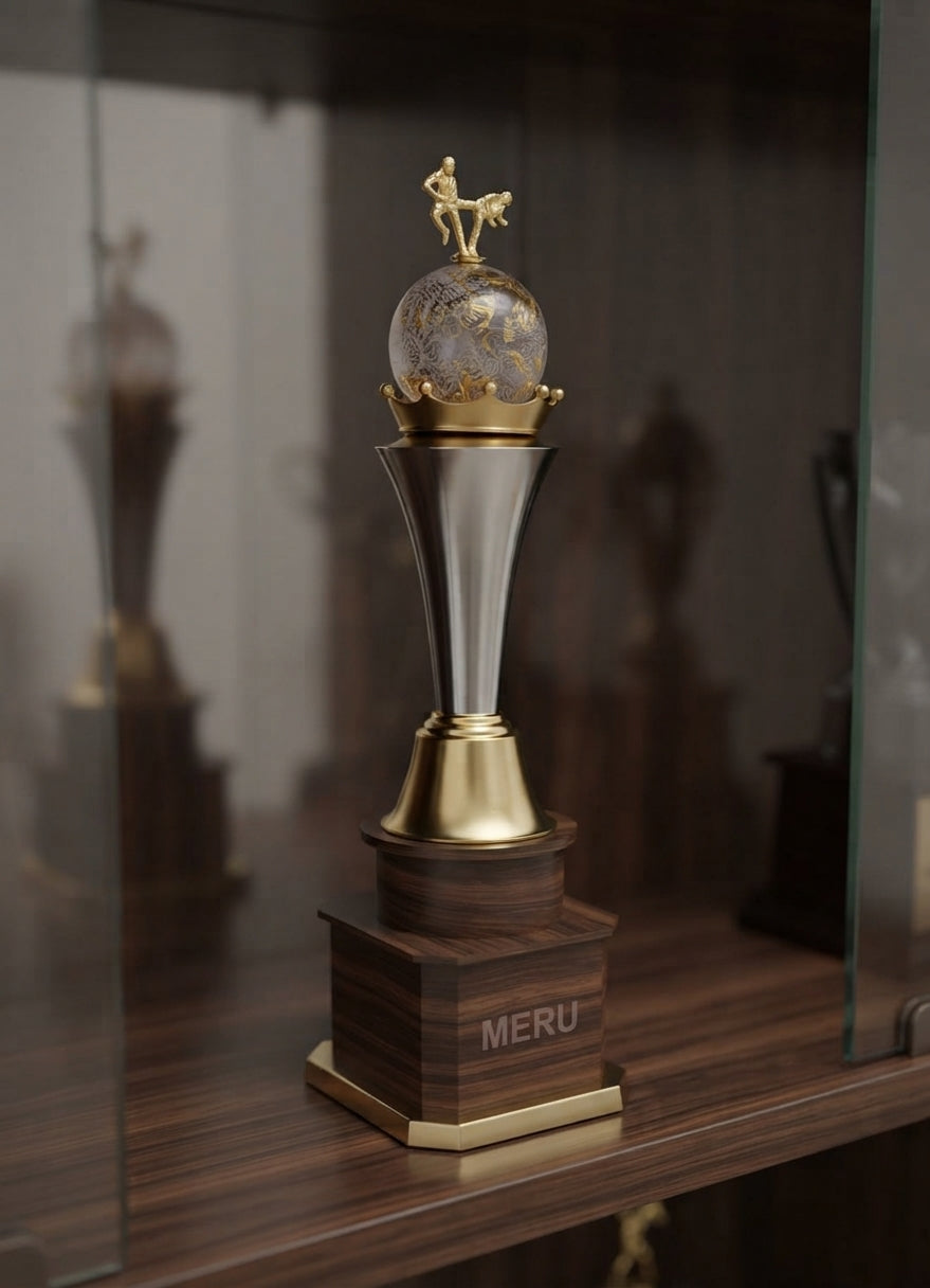 Shining Silver & Gold Metal Sports Trophy 894 alternate view - Meru Trophy