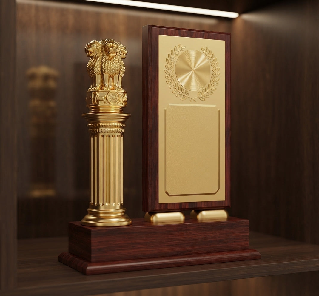 Wooden Memento Trophy Award Recognition CP 35 alternate view - Meru Trophy