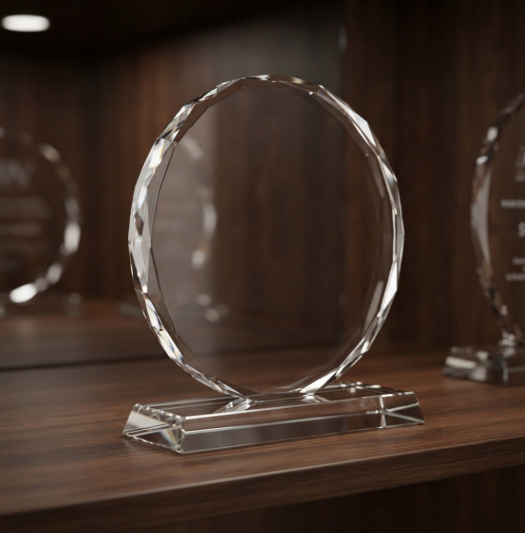 Crystal Trophy Award CST-35 alternate view - Meru Trophy