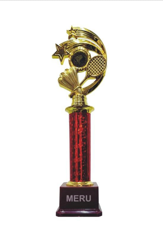 Gold Badminton Trophy - Custom Fiber Trophy Design