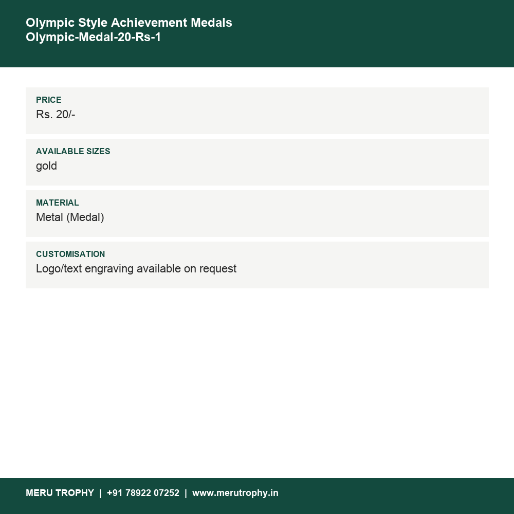 Olympic Style Achievement Medals Olympic-Medal-20-Rs-1 details - Meru Trophy