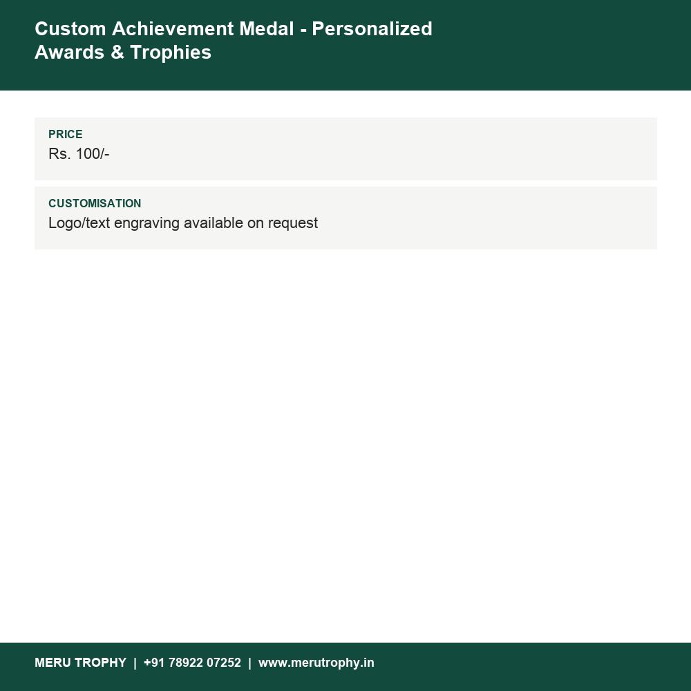 Custom Achievement Medal - Personalized Awards & Trophies details - Meru Trophy