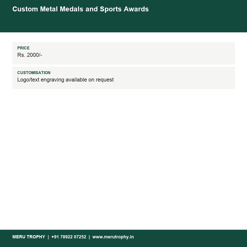 Custom Metal Medals and Sports Awards details - Meru Trophy