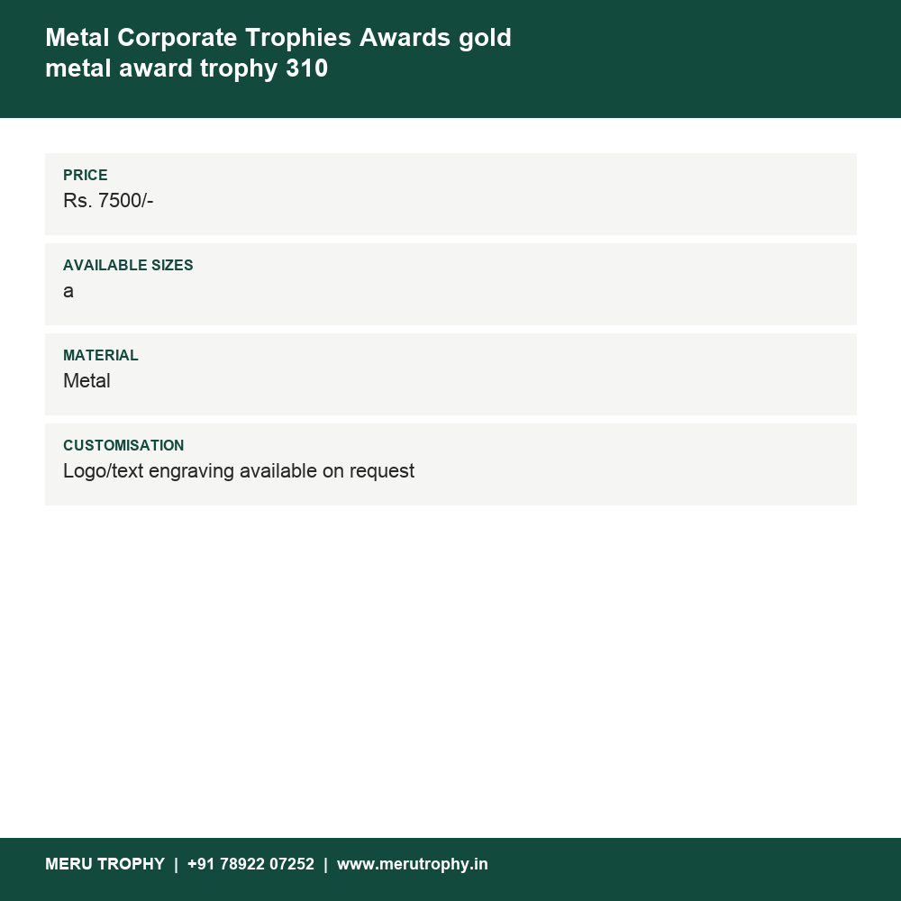 Metal Corporate Trophies Awards gold metal award trophy 310 details - Meru Trophy