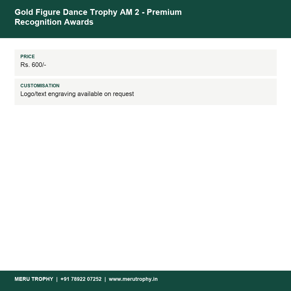 Gold Figure Dance Trophy AM 2 - Premium Recognition Awards details - Meru Trophy
