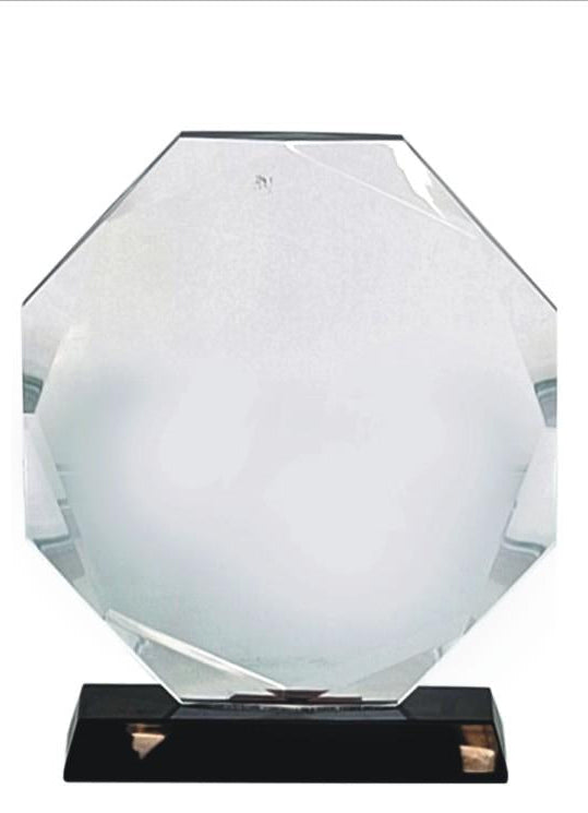 Elegant crystal trophy for corporate awards and recognition.