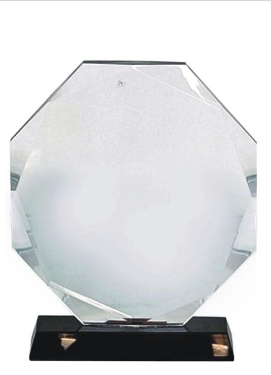 Elegant crystal trophy for corporate awards and recognition.