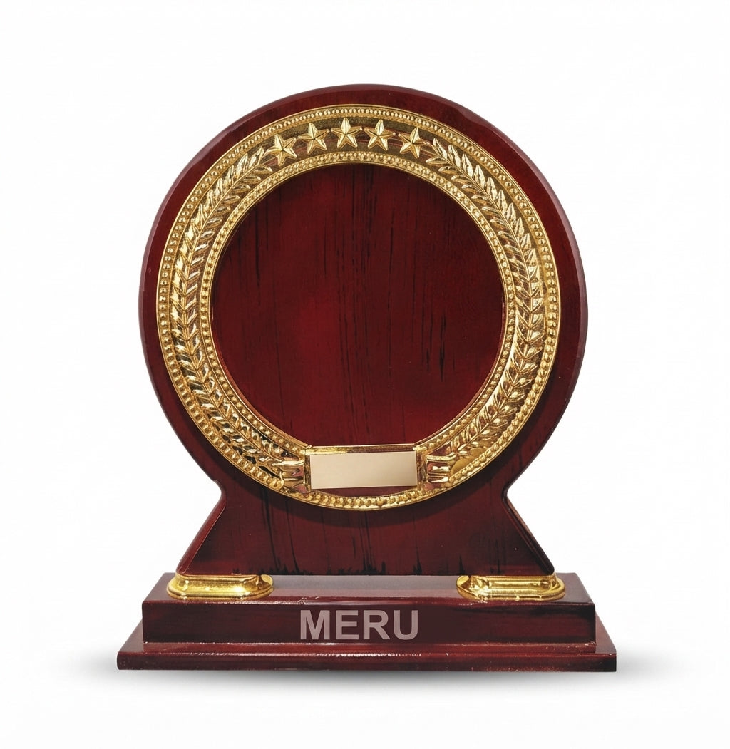 Wooden Memento Trophy Corporate Award Custom Engraved Medals 3145 - Meru Trophy