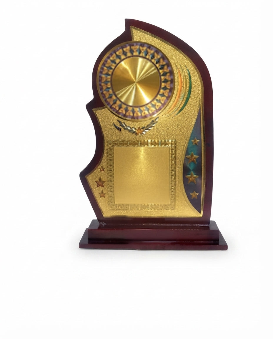 Wooden Achievement Award Trophy - Custom Engraved Trophies 4080 - Meru Trophy