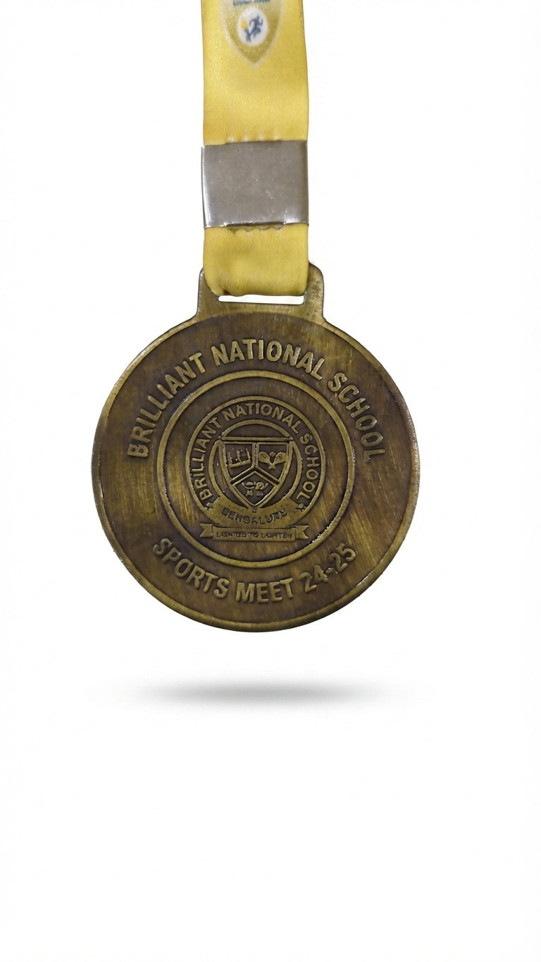 Custom Bronze Finish Sports Academic Award Medal with Lanyard - Engraved Medals & Trophies - Meru Trophy