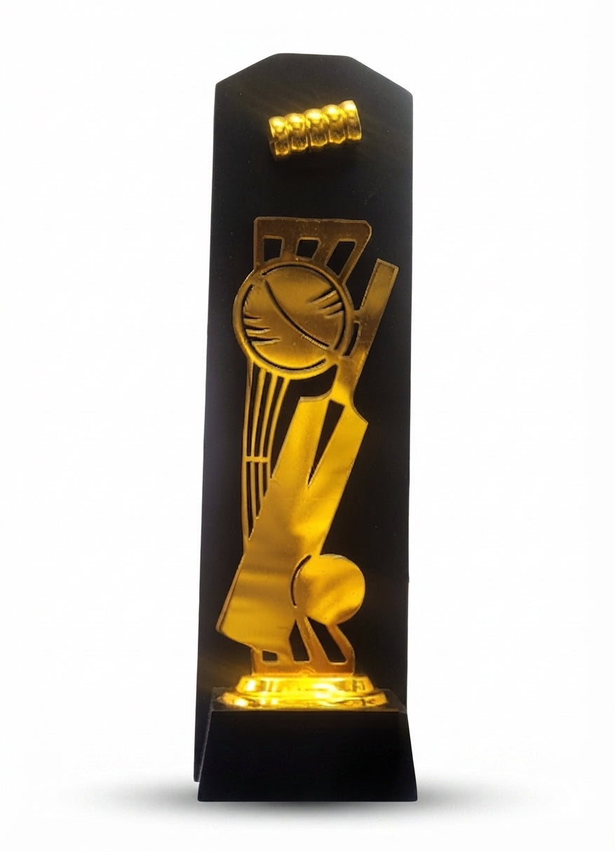 Premium Gold and Black Cricket Trophy 2039 k - Meru Trophy