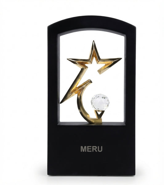 Star & Crescent Acrylic Trophy - Custom Recognition Awards - Corporate Awards 643 - Meru Trophy