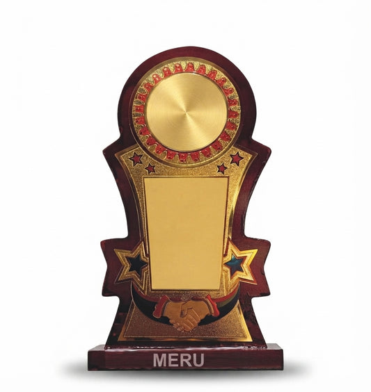 Custom Wooden Award Trophy for Recognition Events - Unique Awards 733 - Meru Trophy