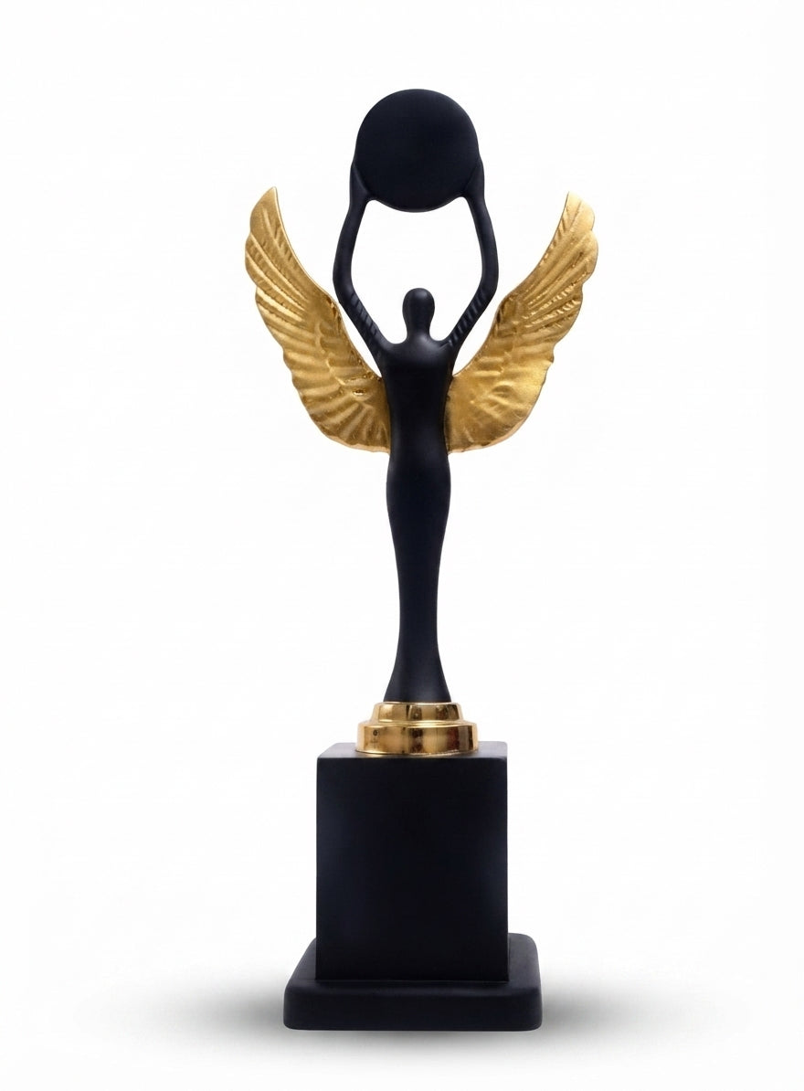 Gold Winged Globe Acrylic Trophy 1005 - Corporate & Recognition Awards - Meru Trophy