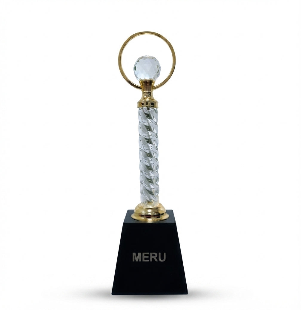 Crystal Orb Acrylic Trophy for Corporate Awards and Recognition - Fiber Trophies JH 89 - Meru Trophy
