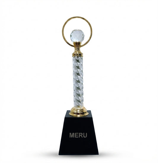 Crystal Orb Acrylic Trophy for Corporate Awards and Recognition - Fiber Trophies JH 89 - Meru Trophy