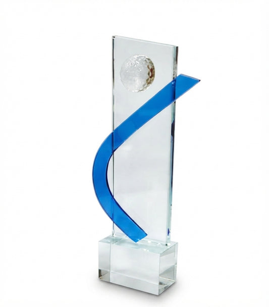 Crystal Golf Trophy Award CST 11 - Custom Crystal Awards - Meru Trophy
