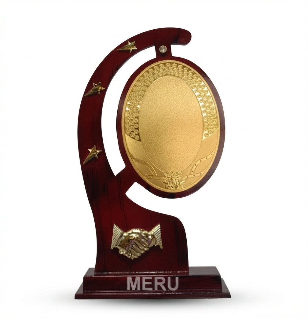 Wooden Memento Recognition Award Trophy - Custom Engraved Awards 4042 - Meru Trophy