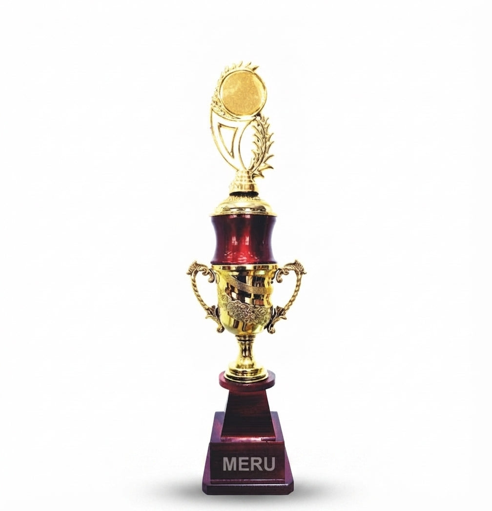 Custom Maroon & Gold Fibre Trophy award trophy 407 - Meru Trophy