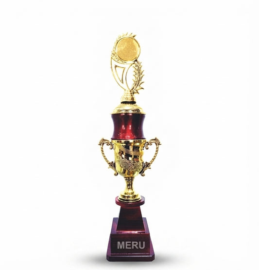 Custom Maroon & Gold Fibre Trophy award trophy 407 - Meru Trophy