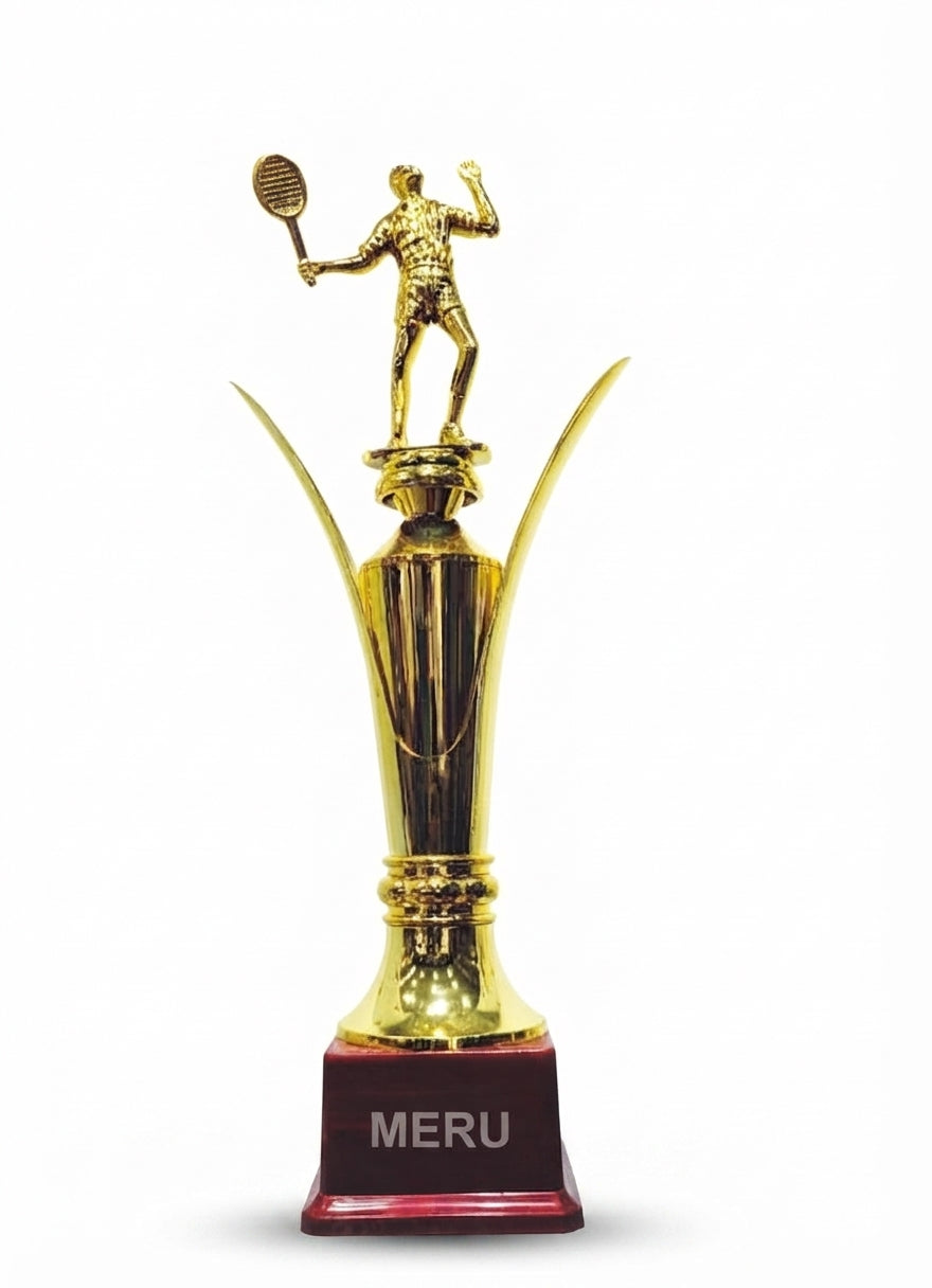 Gold Tennis Trophy Award Custom Medals  6932 - Meru Trophy