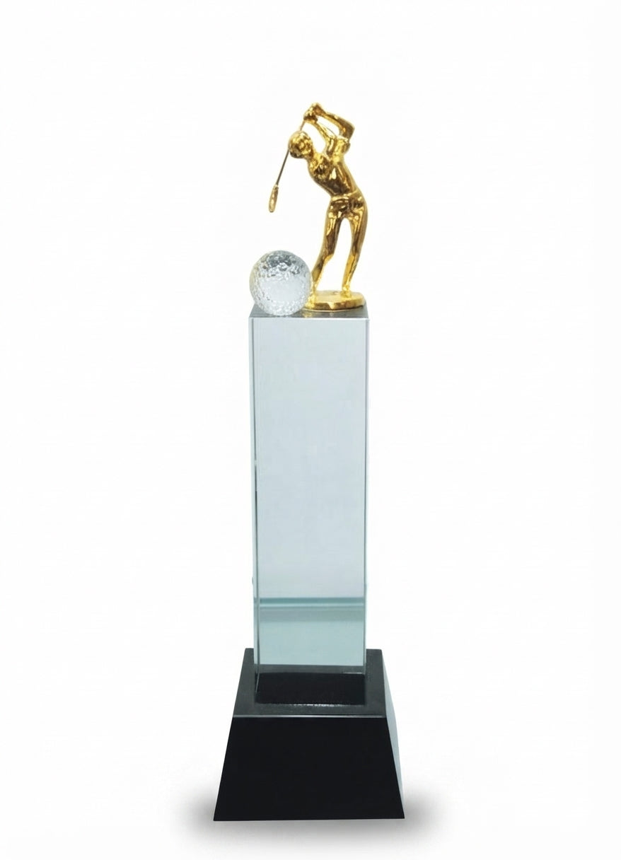 Crystal Golf Trophy - Recognition Awards CST-104 - Meru Trophy