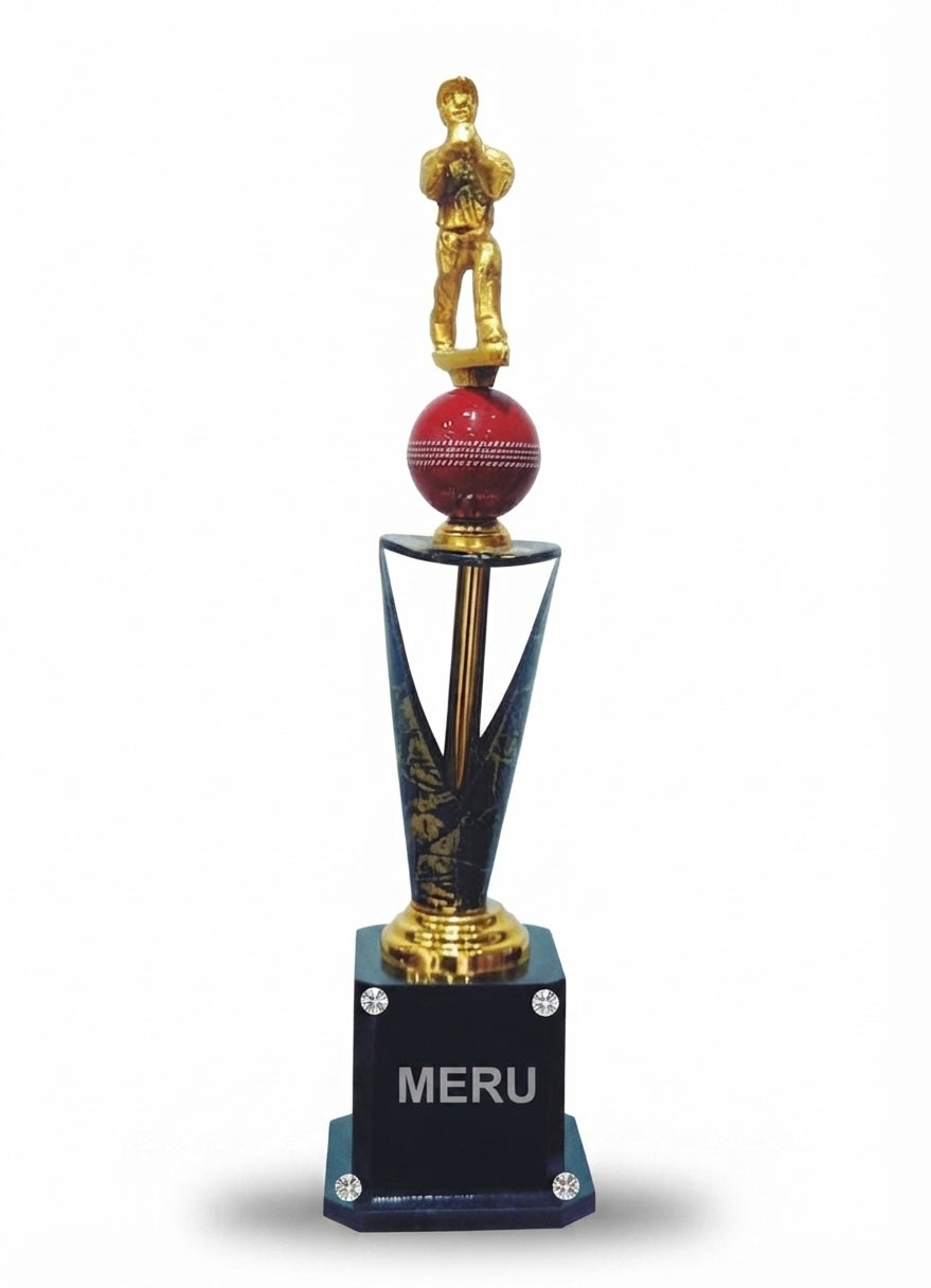 Cricket Trophy Award - Recognition Award 593-F-1 - Meru Trophy