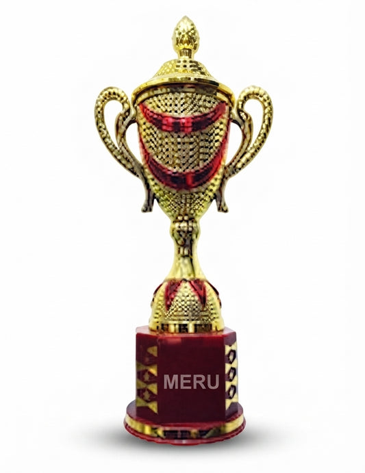 Elegant Gold and Red Cup Trophy 861 - Meru Trophy