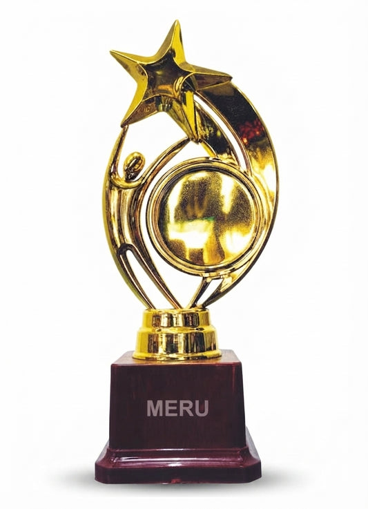 Gold Star Achievement Fiber Trophy 320 - Meru Trophy