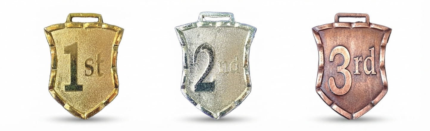 Shield Medals Gold Silver Bronze Athletic Medals Shield-Medal-1 - Meru Trophy