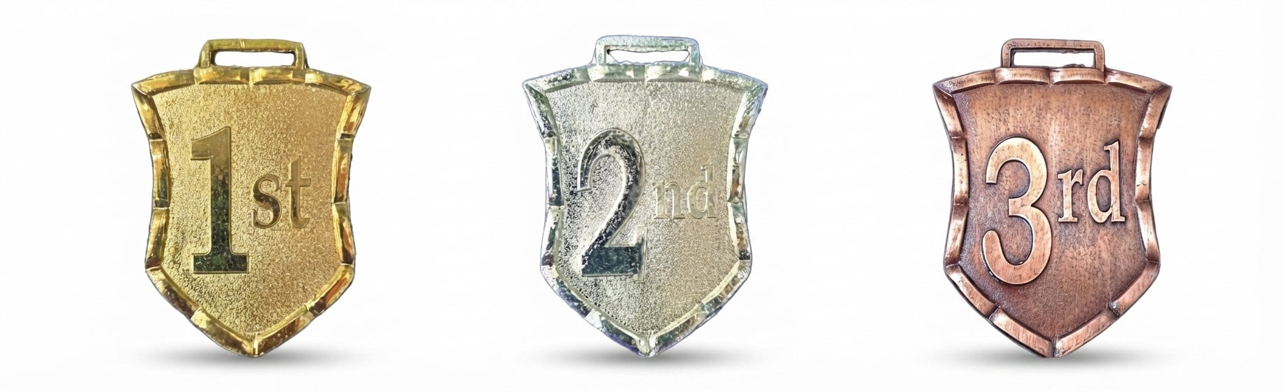 Shield Medals Gold Silver Bronze Athletic Medals Shield-Medal-1 - Meru Trophy