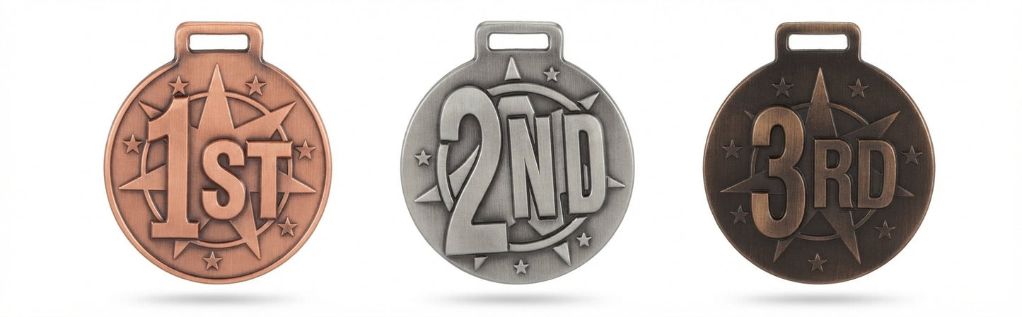 Gold Silver Bronze Medals Recognition Awards 1st-2nd-3rd-25-Rs -1 - Meru Trophy