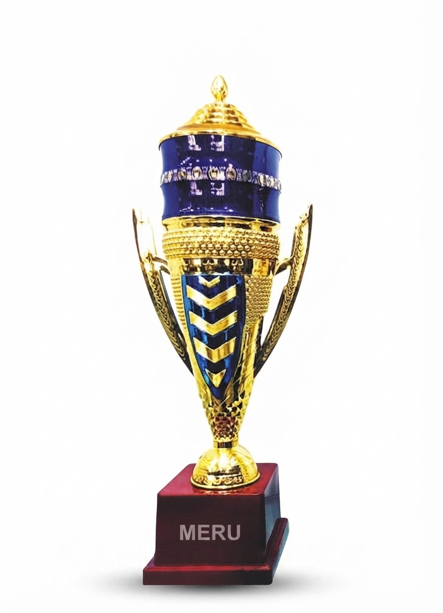 Gold and Blue Metal Cup Trophy Award BC-409 - Meru Trophy