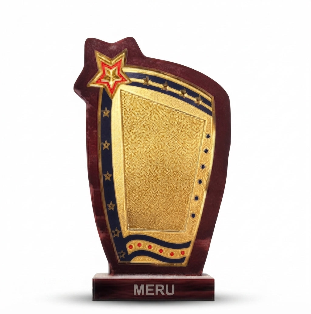 Wooden Star Award for Employee Recognition 574 - Meru Trophy