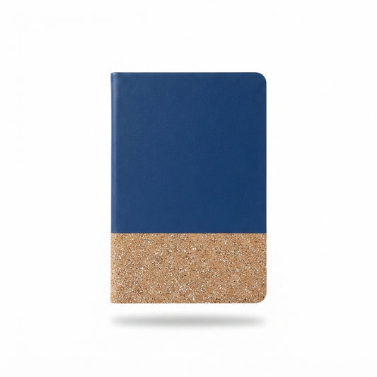 PU Notebook with Glitter Cork Accent - Blue - Meru Trophy corporate gifting