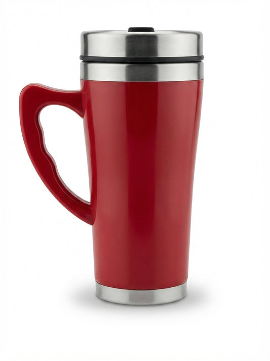 Travel Mug with Handle - Red - Meru Trophy corporate gifting