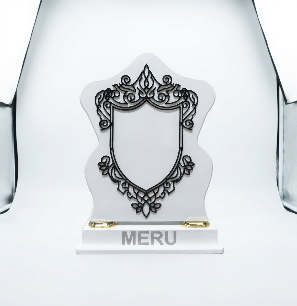 White Wooden Shield Memento 3151 - Meru Trophy