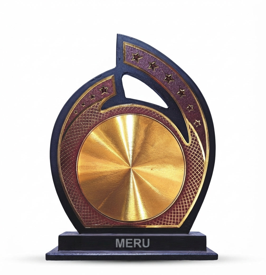 Elegant Wooden Trophy - Corporate Recognition Awards - Custom Engraved 3103 - Meru Trophy