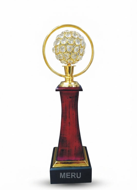 Premium Crystal Globe Award Trophy  4172 - Meru Trophy