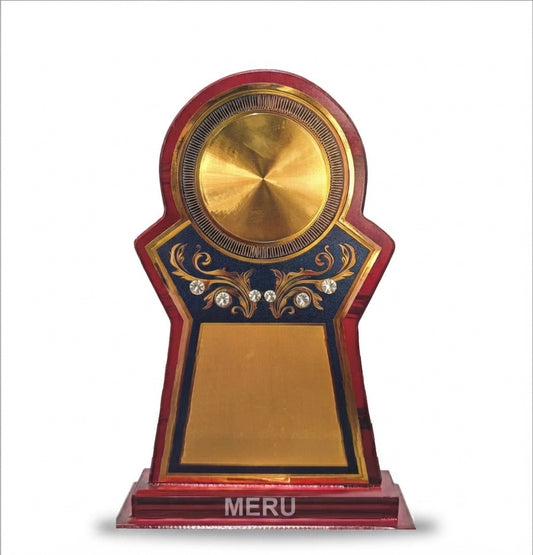 Elegant Wooden Memento Trophy Recognition Award - Custom Awards & Medals 730 - Meru Trophy